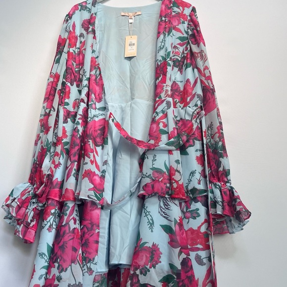 NWT Anthropologie Hutch Bardo Long-Sleeve V-Neck True Wrap Maxi Dress 1X - Picture 14 of 16